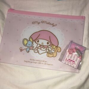 Sanrio My Melody Pink Pouch and Hair tie Set